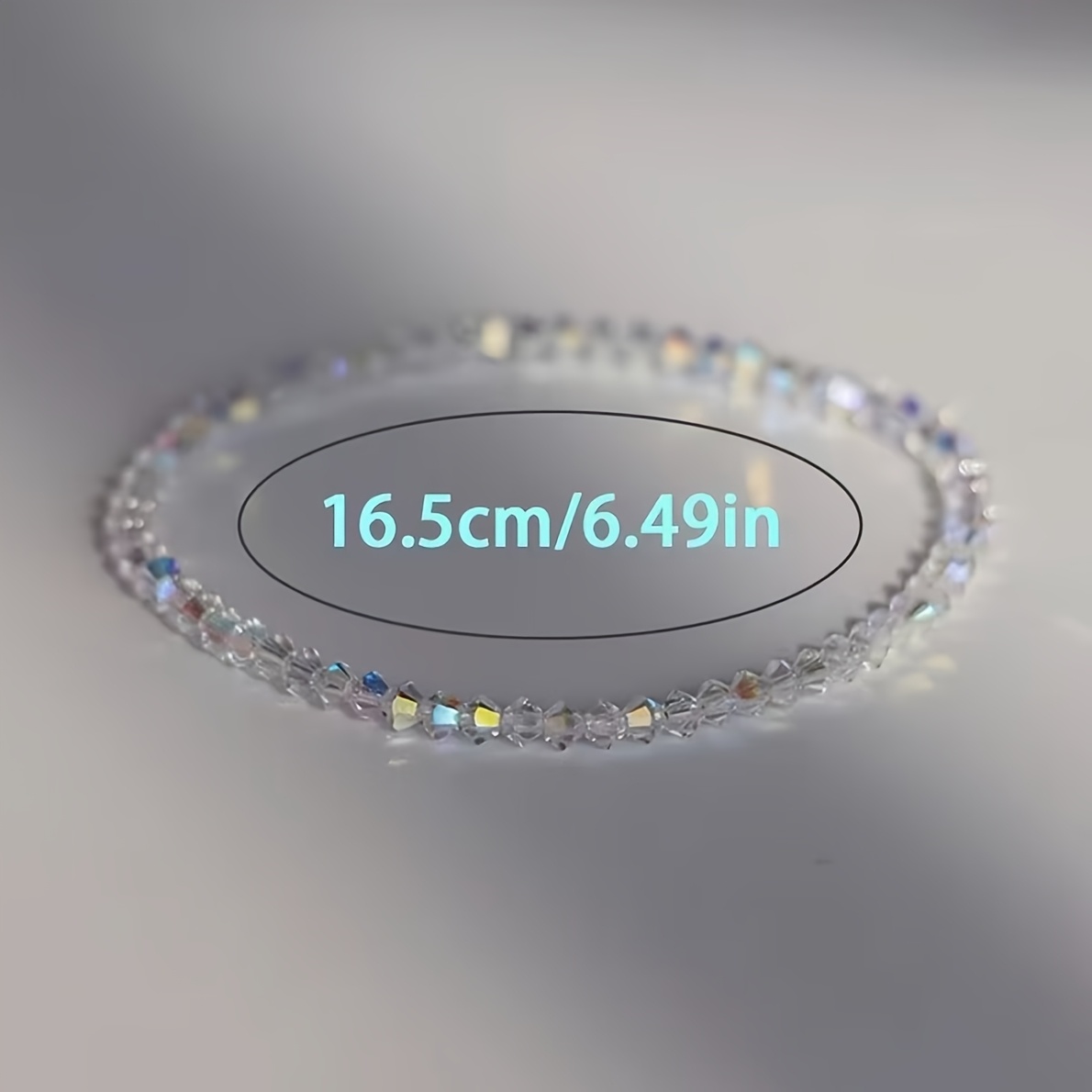 Women's Elegant Thin Bracelet with Shiny Acrylic Beads
